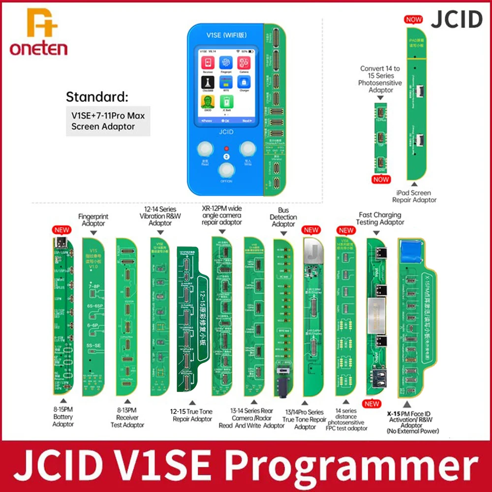 JC V1SE Wifi Programmer for iPhone 11 12 13 14 15 16 Pro Max Original Color Touch Shock Face ID Read Write Battery Repair Tools