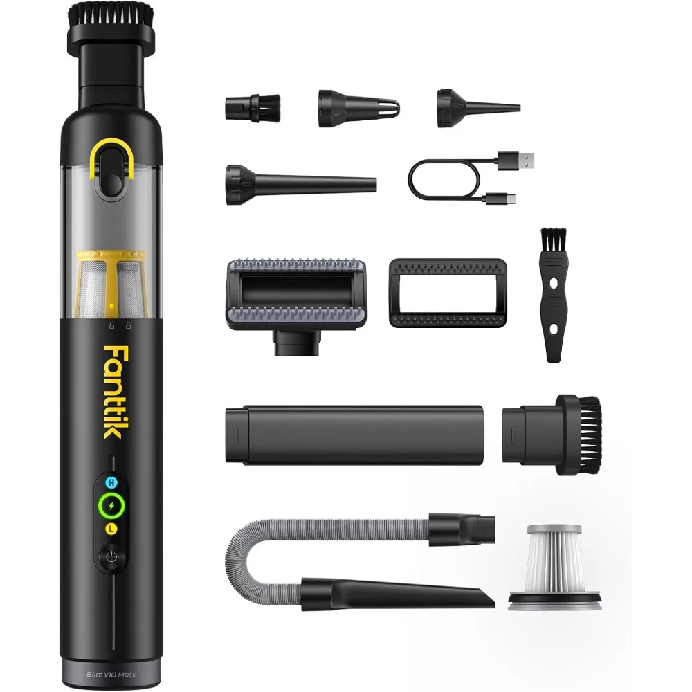 

Беспроводной автомобильный пылесос Slim V10 Mate, портативный мини-ручной пылесос 4-в-1, мощность всасывания 17000 па, модернизированный интеллектуальный дисплей, 2 всасывания