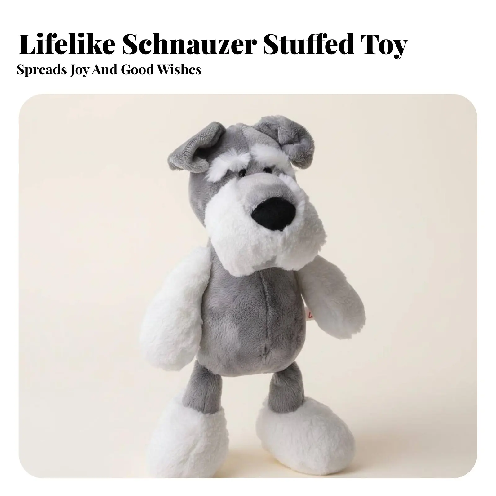 

Schnauzer Stuffed Toy Cute Design Stuffed Schnauzer Dog Grab Machine Doll Soft and Comfortable Grey Dog Stuffed Ie Great Gift