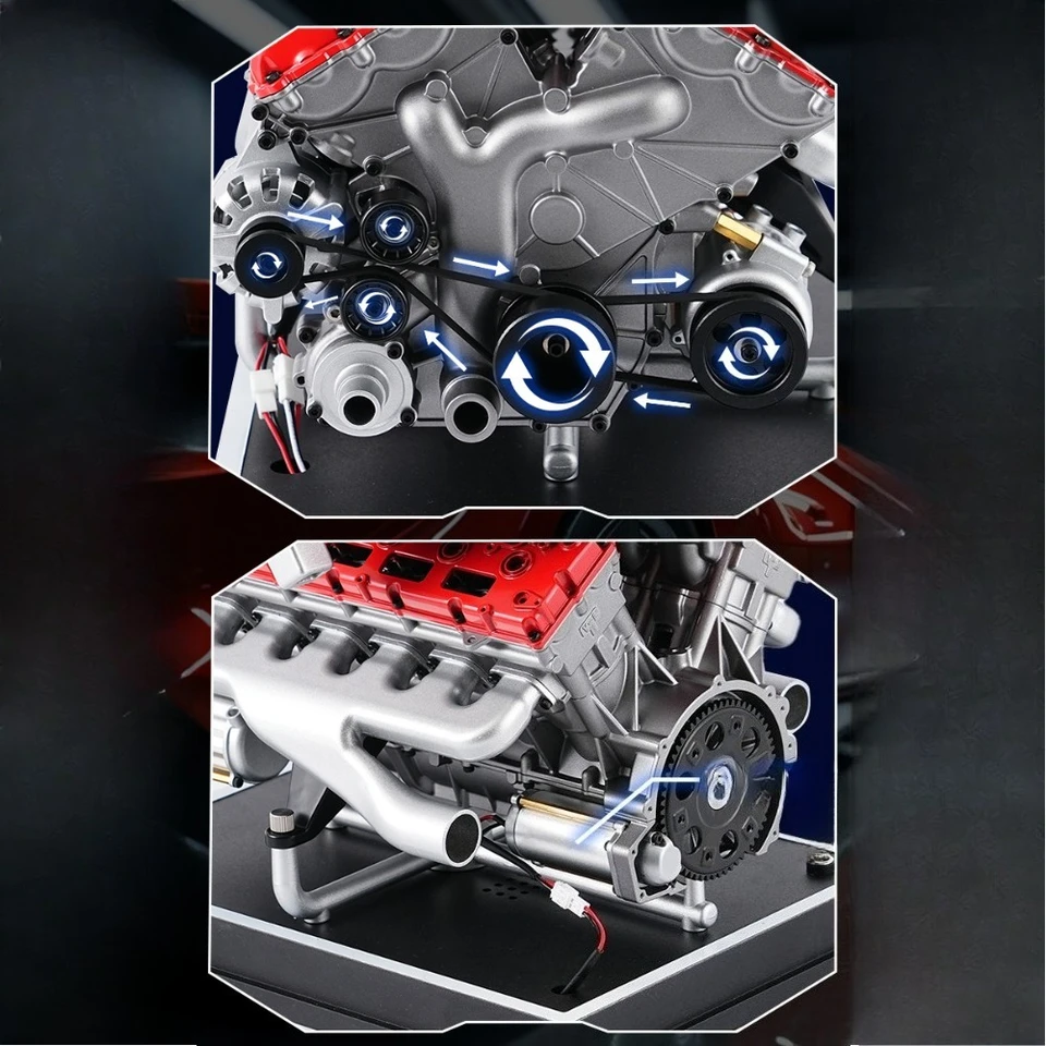 TECHING V12 エンジンモデル組み立てキット メタルエンジンモデル 