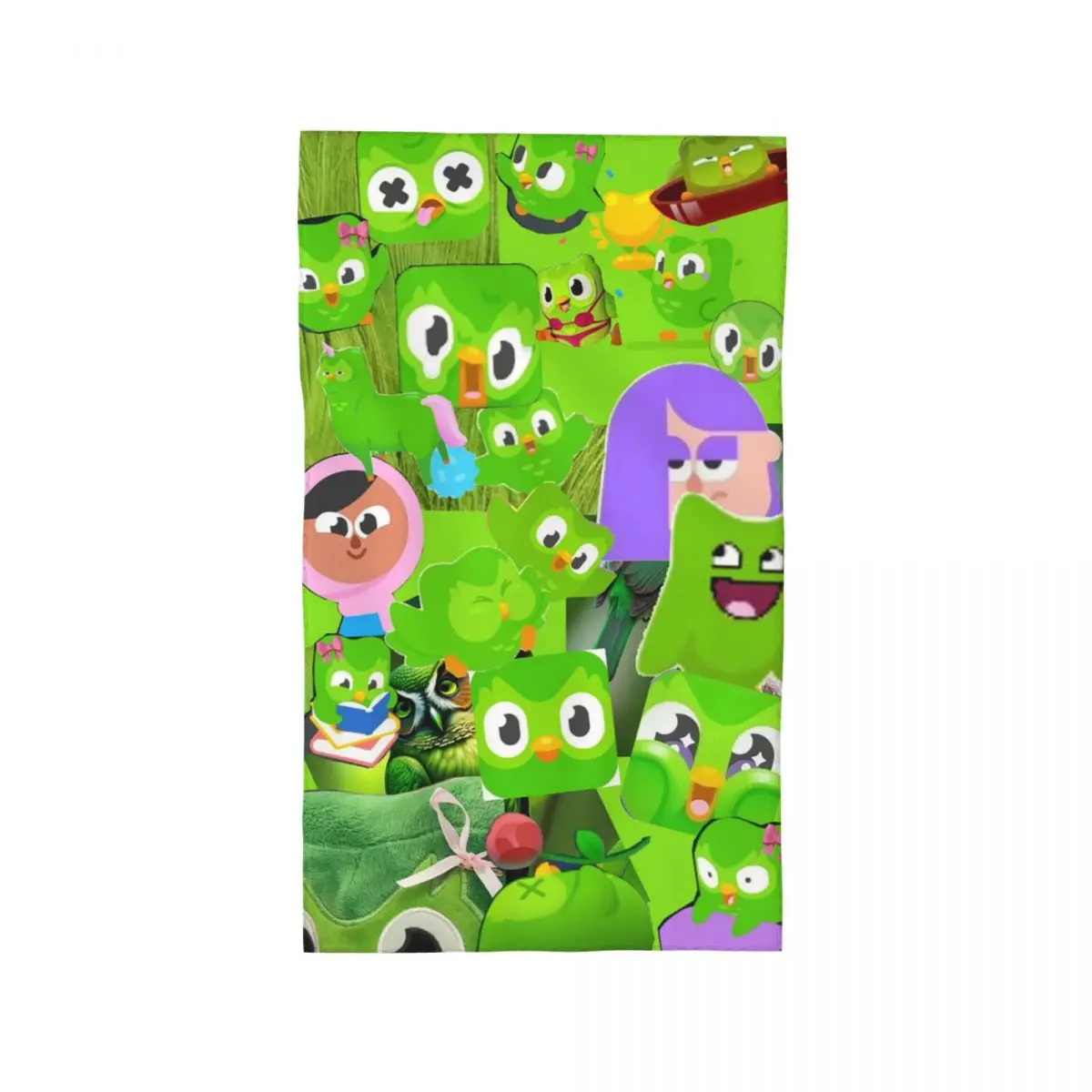 Custom Duolingo Owl Duo Soft Face Towel Quick Dry Pool Bath Cotton Towels Absorbent Quick