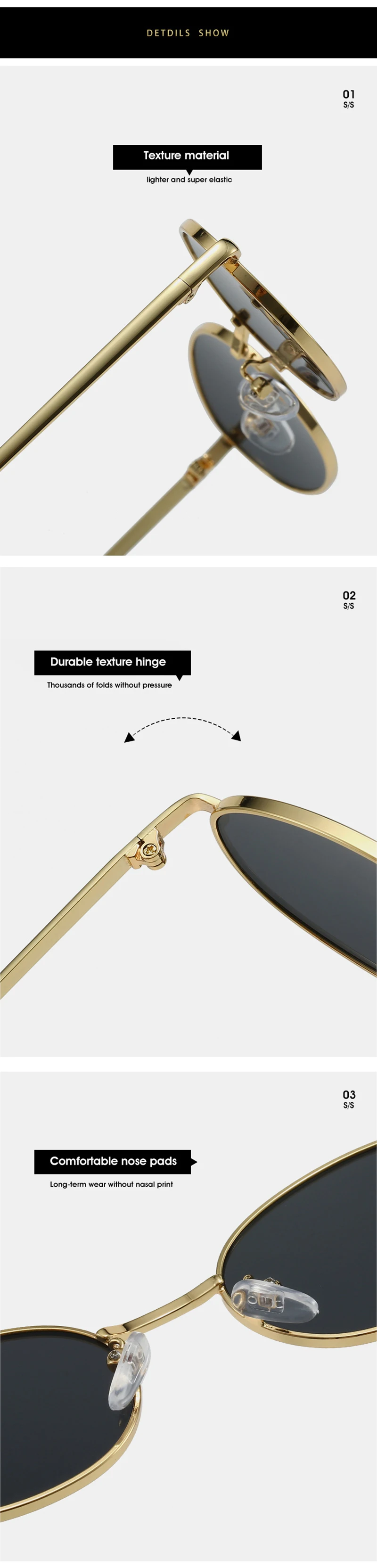SHAUNA Retro Kleine Ovale Metallrahmen Frauen Sonnenbrille UV400 Männer Punk Sonnenbrille – Detail 13