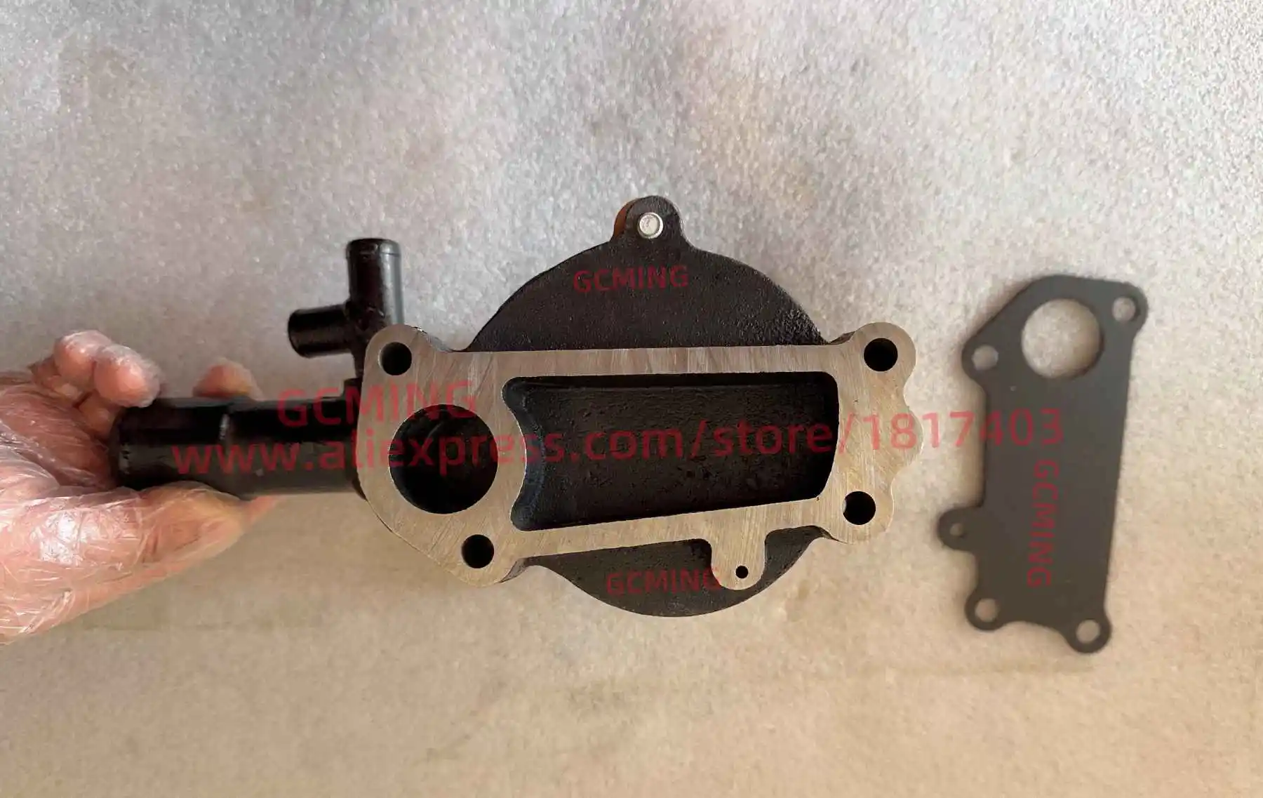 مضخة مياه يانغدونغ Y385T-11103 (بكرة ذات أخدود واحد، Y385T-6-11103) + حشية 480G-11107، للجرارات مثل JINMA-254 / 204