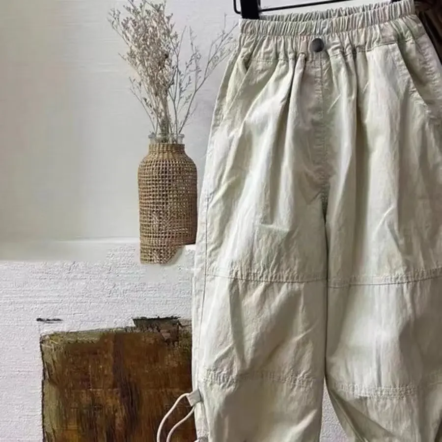 Pantaloni per bambini pantaloni sottili estivi per ragazzi nuovi pantaloni bambini moda coreana Cool bello 2024 elastico in vita semplice