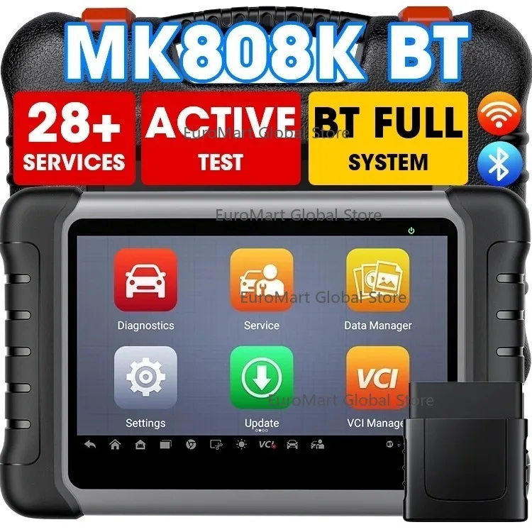 Оригинальный автомобильный диагностический сканер MK808K-BT с полной беспроводной двунаправленной системой диагностики, улучшенная версия MK808S, для всех автомобилей