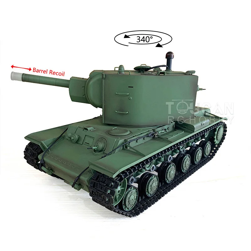 Heng Long 1/16 Schaal 7.0 Plastic Ver Sovjet KV-2 RTR RC Tank Model Gigant 3949 Vat Terugslag Speelgoed Voor Volwassen TH19747