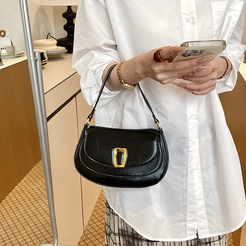Luxus Designer Hobos Handtasche Frauen Kleine Achselhöhle Tasche Vintage Kupplung Geldbörse Pu Flap Schulter Taschen Für Damen Khaki Umhängetaschen – Detail 5
