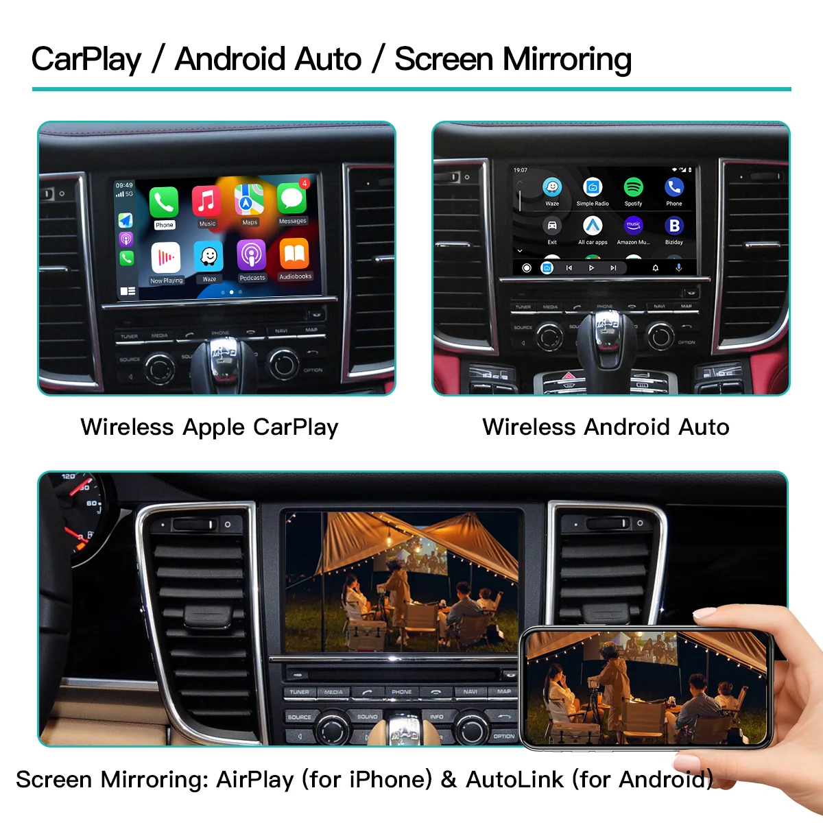 AUTOABC New Original Wireless Carplay Module Box for Porsche Cayenne Macan 911 Panamera Bosxter PCM3.1 PCM4.0 System With Android Auto Rearview Camera Airplay view 2