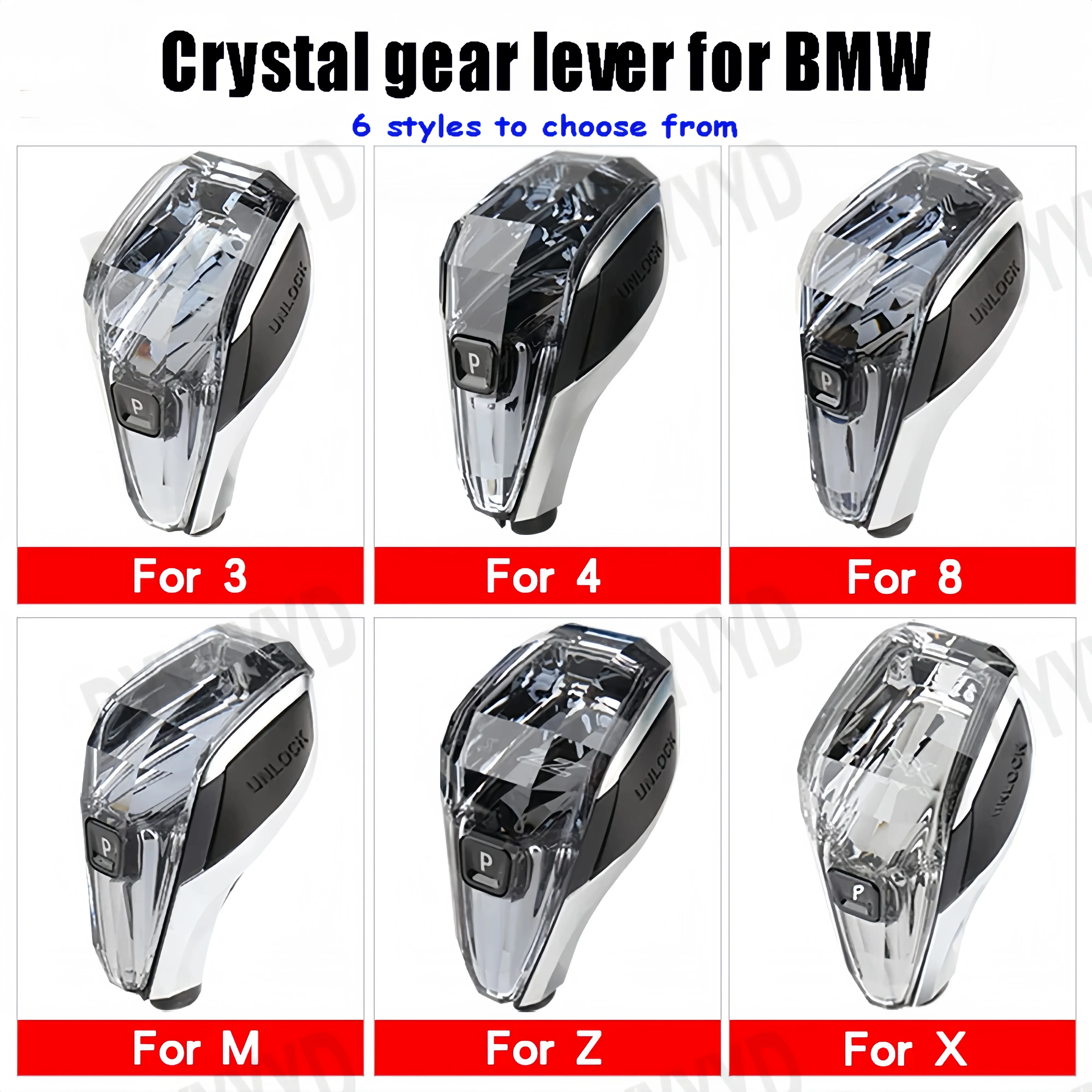 RHD Crystal Gear Knob For BMW 3 Series G20 G28 4 Series X3 G01 G08 X4 X5 G05 X6 G06 X7 G07 IX3 Z4 I4 Gear Handle Lever Shifter