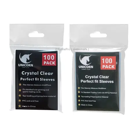 100 peças mangas transparentes para cartão comercial perfeito para manga dupla e compatível com cartões pokemon mtg cartões esportivos