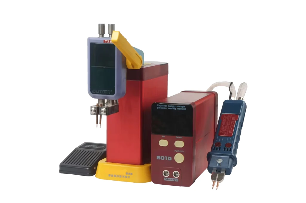 Glitter 801D Faraday Capacity Spot Welding Machine Battery Welder 0.2mm Pure Nickel Welding 0.1-0.35mm 1800A PLC Spain