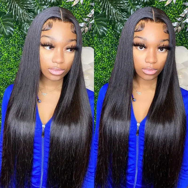 Straight Human Hair Lace Frontal Wig for Women Pre Plucked Brazilian Hair 13X4 HD Transparent Lace Frontal Wig with Baby Hair