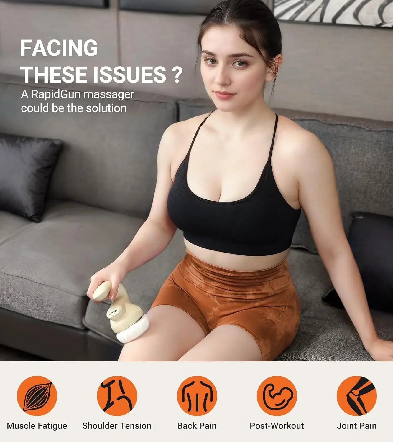 Prime Handheld Mini Orbital Therapy Massager - Rotating & Vibrating Deep Tissue Massager, Adjustable Multi-Speed Trigger Point