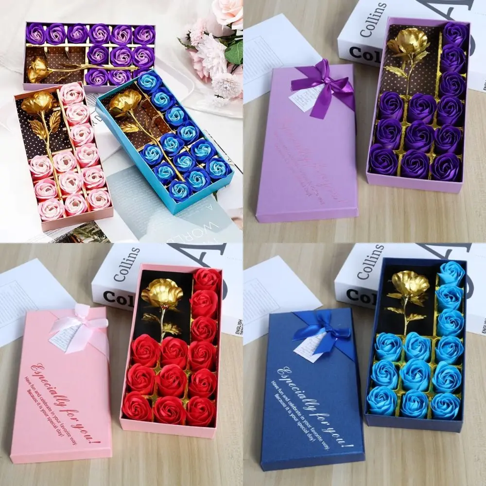 

Handmade Soap Flower Gift Box Eternal DIY Rose Artificial Flowers Party Decoration Anniversary Valentine's Day Gift Birthday
