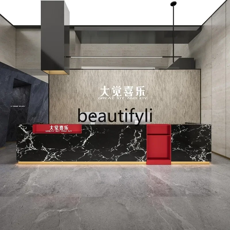 ZzqMarble Company Mostrador de recepción Mostrador de recepción Oficina de ventas de hotel Fitnezz Club Mostrador de bar Losa de roca Personalización de escritorio de cajero