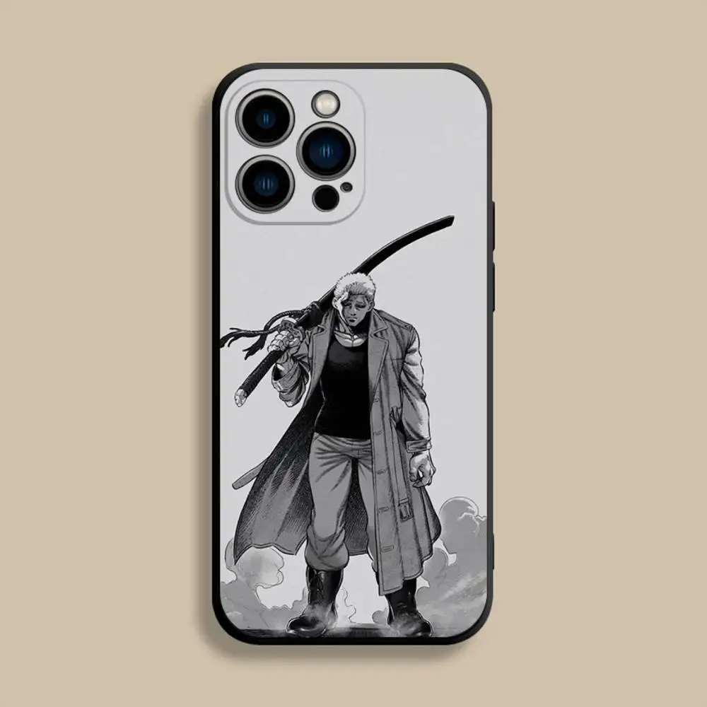 K-Kengan A-Ashura iPhoneケース iPhone 17、16、15、14、13、12、Pro、Max、Plus、E、SE4、Air、Mini対応 ブラック ソフトカバー