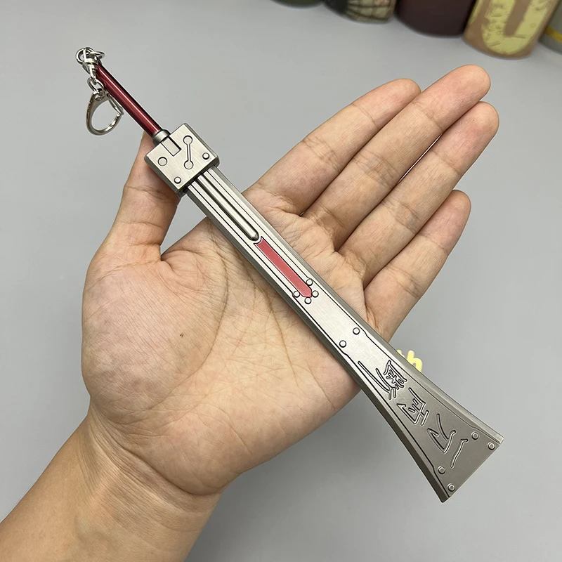 22cm Hardedge Keychain Cloud Strife Final Fantasy VII Game Peripherals Full Metal Blade Weapons Model Ornament Decoration Crafts