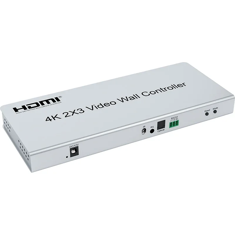 2x3 HDMI Video Wall Controller 4K 2x3 2x2 2x1 1x2 3x2 TV Wall 6 Screen Video Wall Stitching Processor with Audio TV Splicer Box