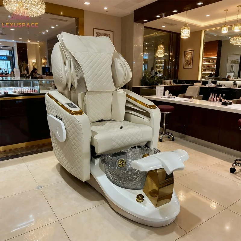 Modern Pedicure Chair Adjustable Seat Backrest New Design Fiberglass Acetone Proof Armrests Customized Logo for Spa Nail Salons