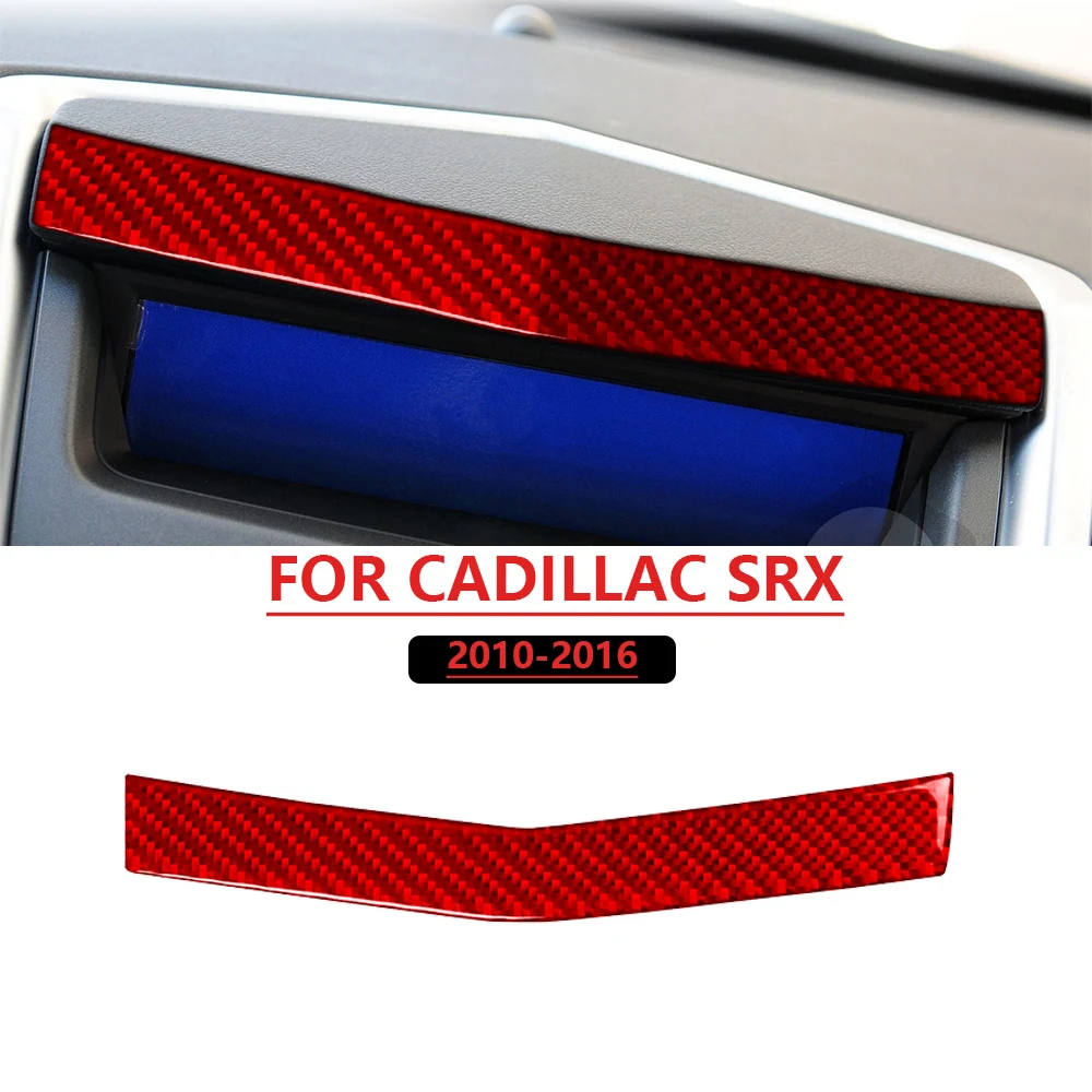 For CADILLAC SRX 2010-2012 Car Center Console top Trim Red Real Soft Carbon Fiber Car Interior Accessories Decoration Stickers