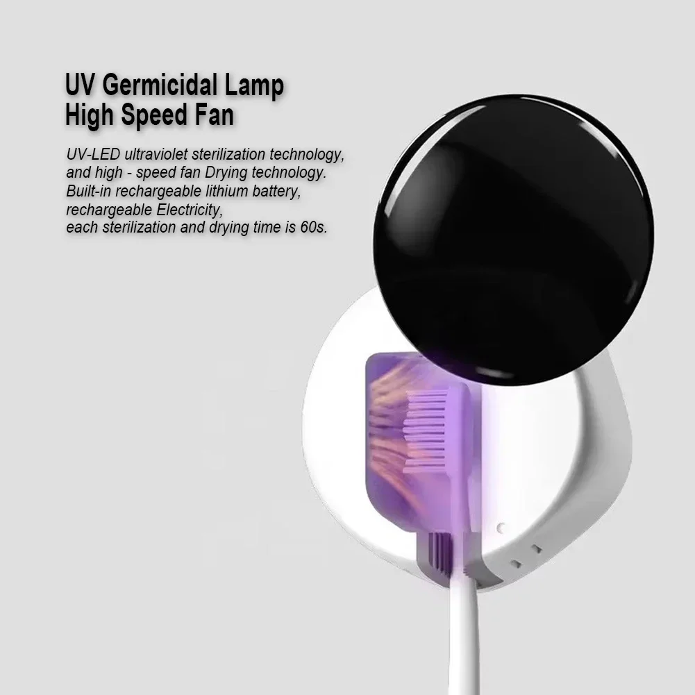 Akıllı UV Dezenfeksiyon Diş Fırçası Sterilizatör Kutusu 600 mAh USB Şarj Taşınabilir Kablosuz Mini Diş Fırçası Kurutma Temizleyici Tutucu