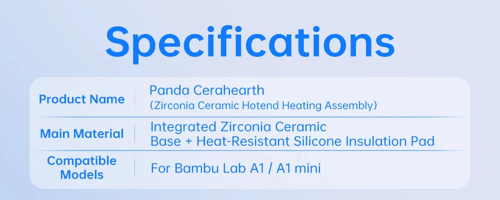BIGTREETECH Panda Cerahearth Zirkonia-Keramik-Hotend-Kit mit Hochtemperatur-Isolierung und Austauschbarem Element für Bambu Lab A1/A1 Mini – Detail 7