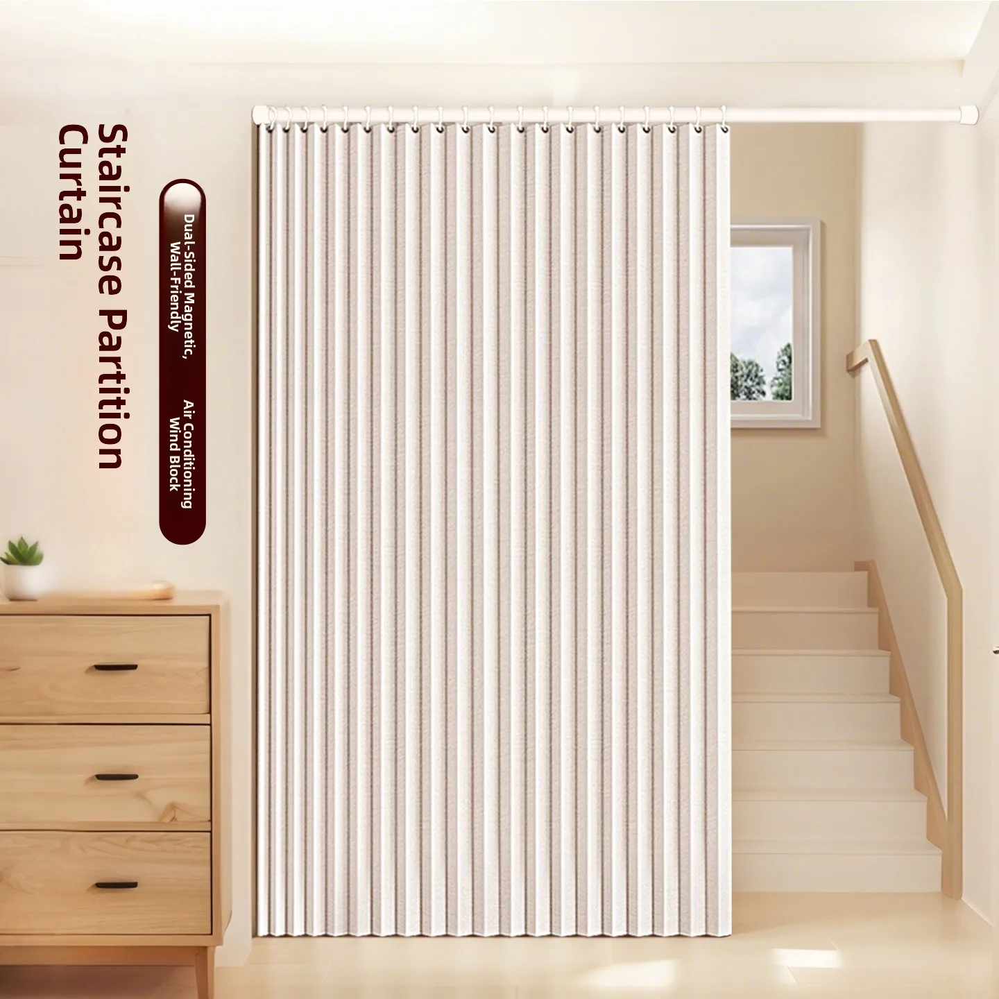 

Modern mat Bedroom Door Curtain Foldable Privacy Protection Air Conditioner Door Curtain No Punching Required for Stai...