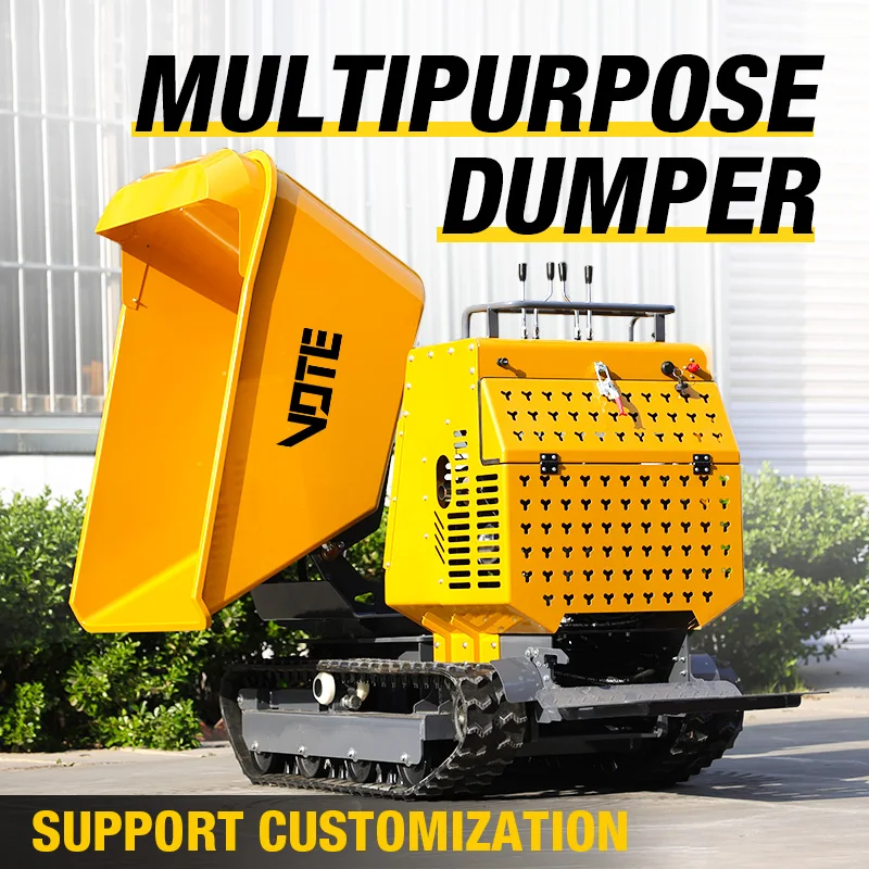 500Kg Mini Dumper Met Briggs Stratton Mini Site Dumper Mini Transporter Track Carrier Met Hydraulisch Kantelen Op Maat