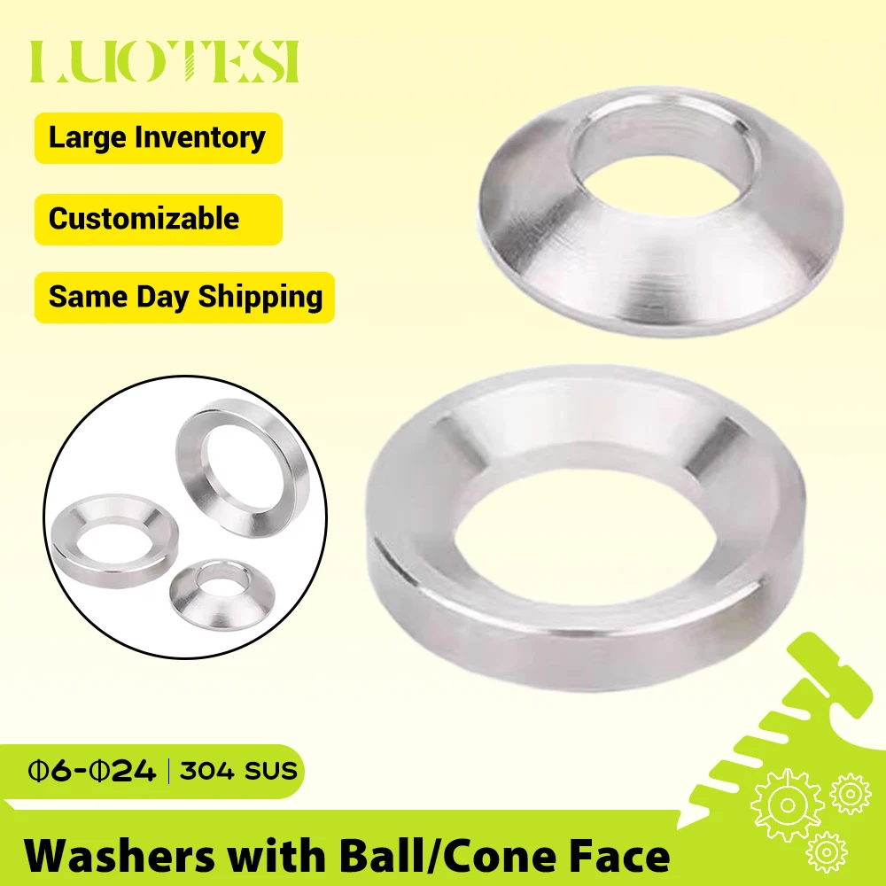 Washer with Ball/Cone Face 304 Stainless Steel M6 M8 M10 M12M14M16M18 M20 M22 M24 Countersunk Washer Concave Convex Cone Gasket