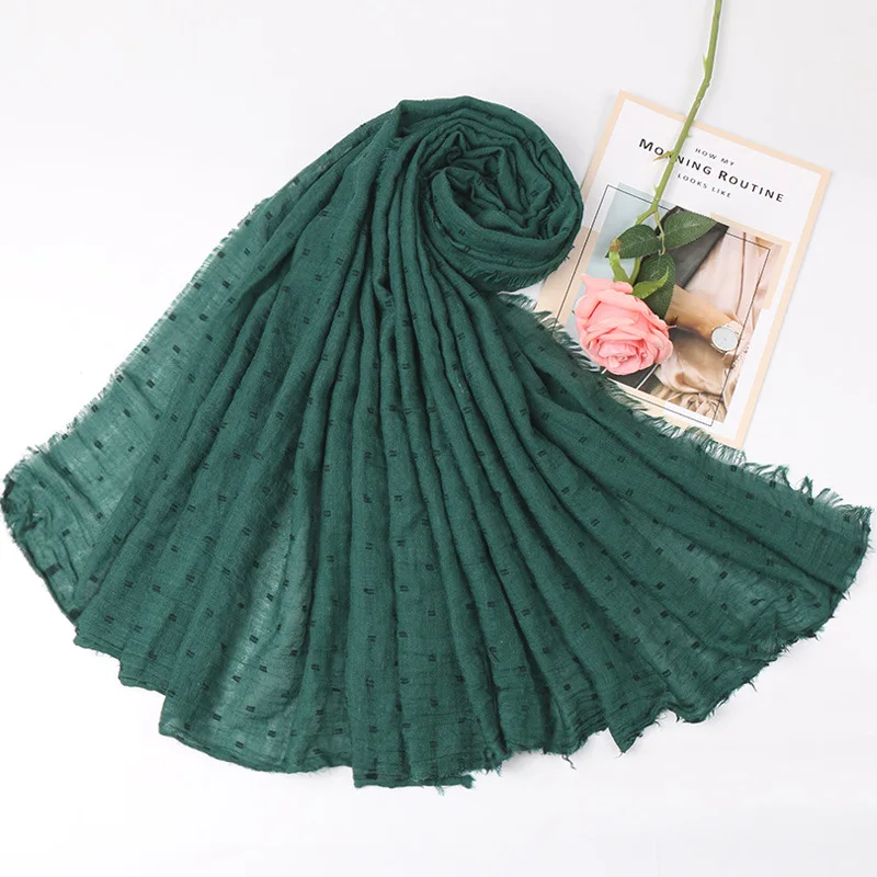 Cotton Linen Women Scarf Girls Students New Artistic Little Dot Scarves Soft Sunscreen Viscose Shawl Spring Female Wrap Shawls