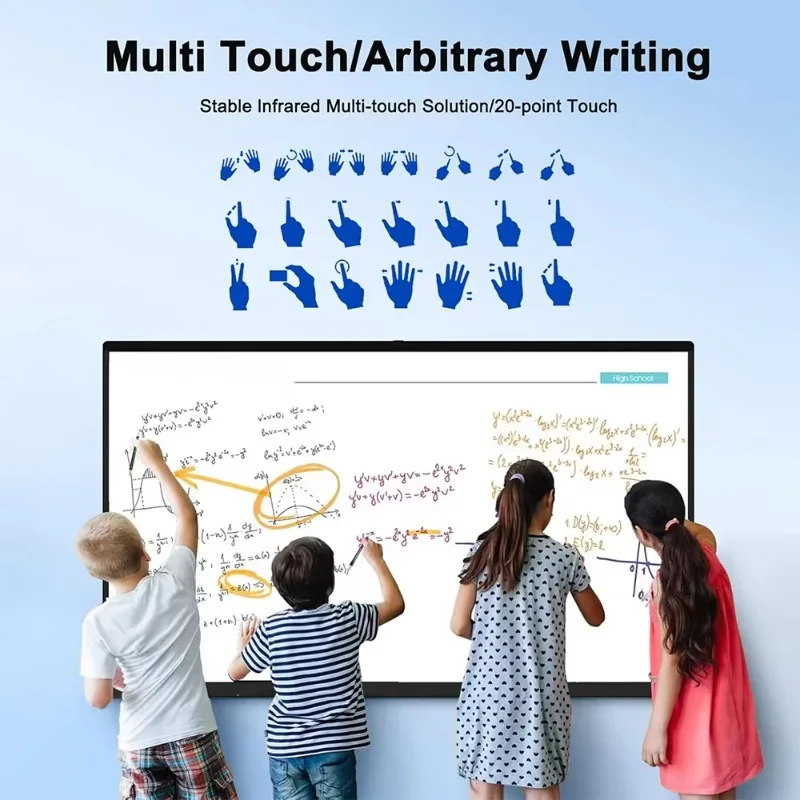 65 75 86 inch classroom digital display whiteboard LCD touch screen interactive smart board school university