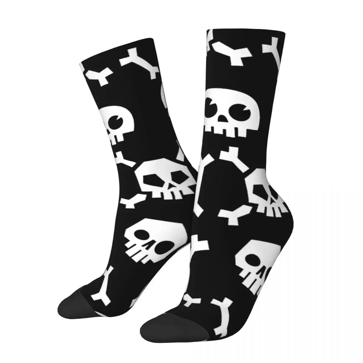 Funny Happy Sock For Men Skull Face Vintage Mexican Art Breathable Pattern Printed Crew Sock Seamless Gift