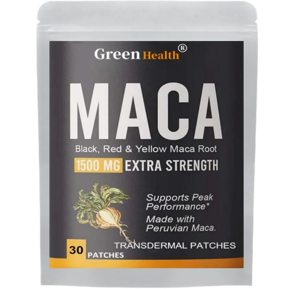 Organic Maca Root Transdermal Patches With Black + Red + Yellow Peruvian Maca Root Extract For Men And Women 30 Patches