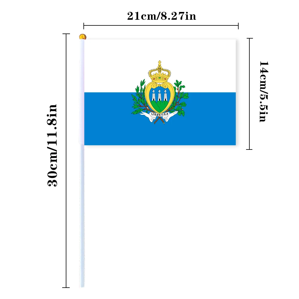 CYPOMELO Flag   San Marino national flag 14 * 21cm San Marino small holding waving flag indoor and outdoor home decoration