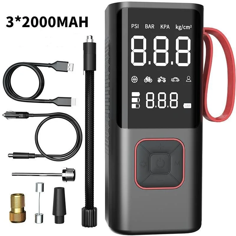 

Portable Car Tire Inflator Wireless Air Pump 6000 mAh Battery Multifunctional Auto Tyre Inflation Pump Vehicle Motorcycle
