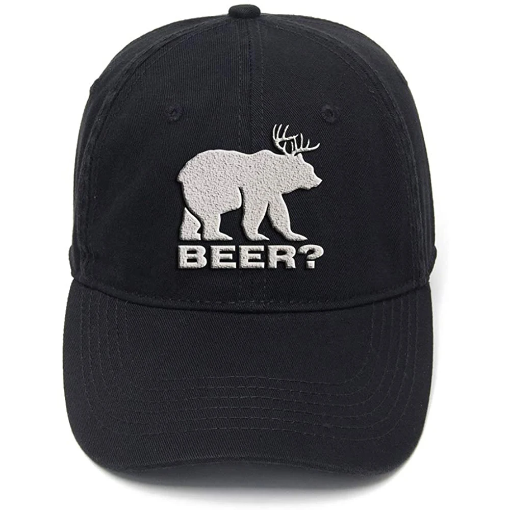 

Lyprerazy Bear Beer Washed Cotton Adjustable Men Women Unisex Hip Hop Cool Flock Printing Baseball Cap