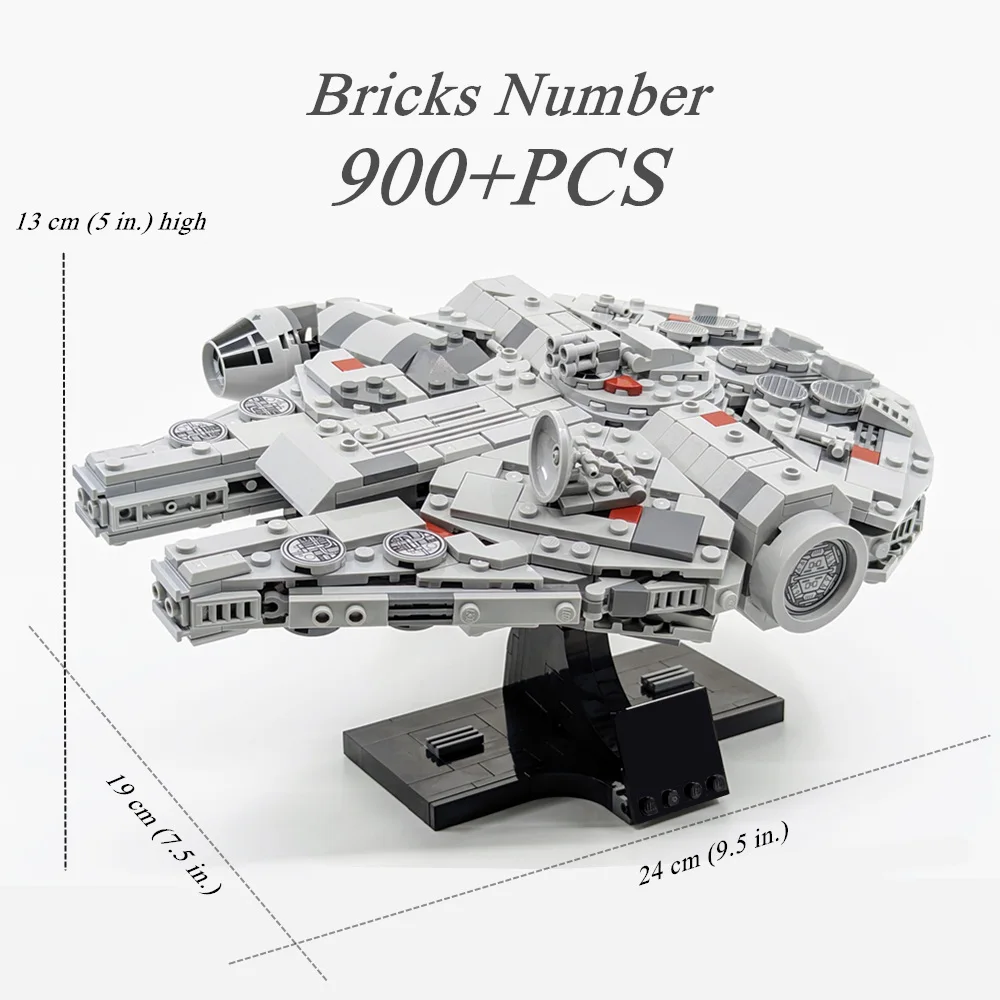 900+PCS Galaxy Space Stars-Fighter Ship Falcons-Raumschiff Battle Wars-Schiff Modell Baustein Ziegel Geschenk Kind Jungen Spielzeug Set
