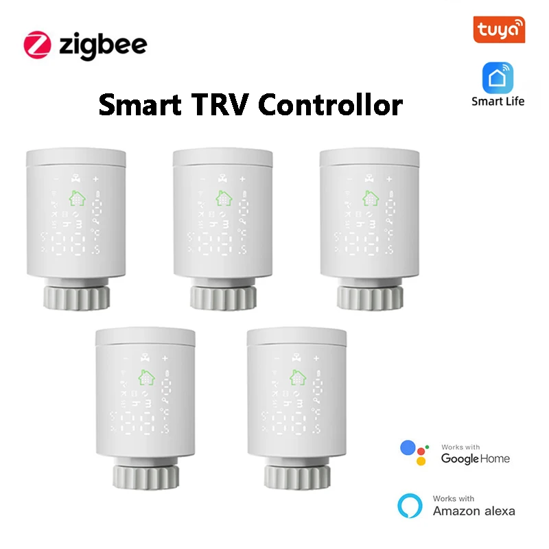 

Tuya Zigbee Thermostat Radiator Valve Actuator Smart TRV Programmable Temperature Controller Work with Alexa Google Home Gateway