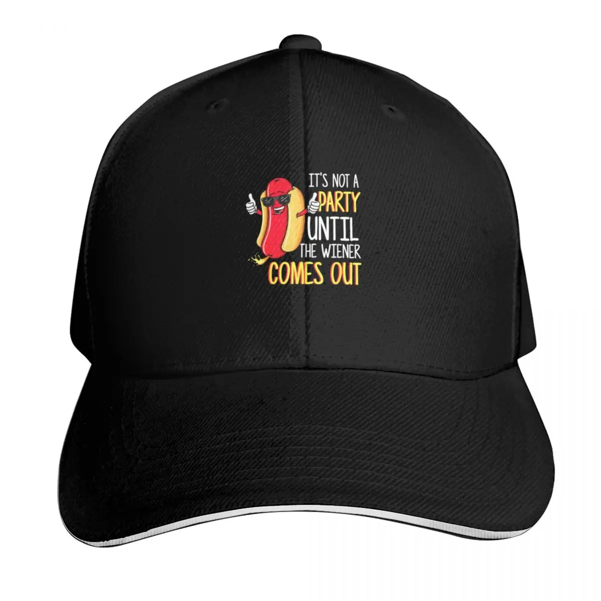 It's Not A Party Until The Wiener Comes Out Fun Hot Dog Bbq Baseball Cap Men Women Casual Summer Sport Sun Cap