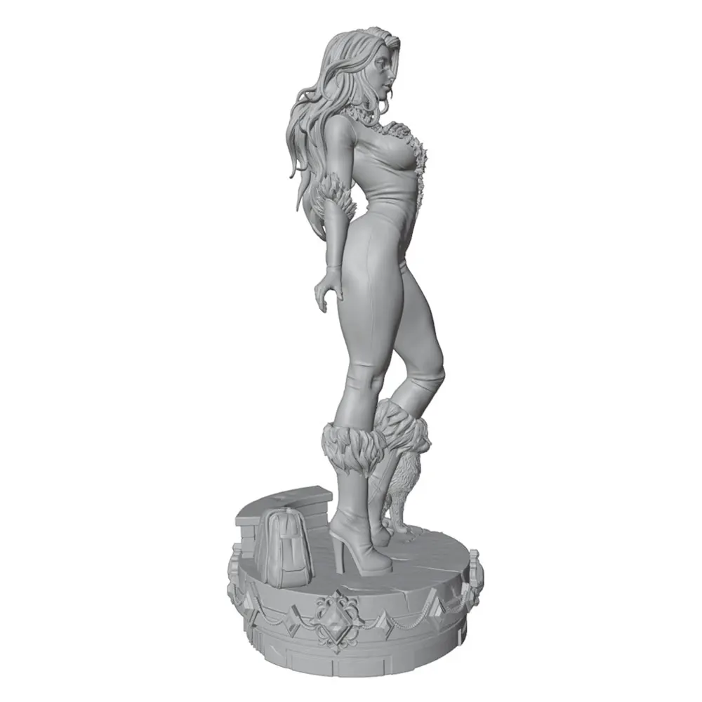 75mm,150mm,300mm Desk ornament,Sexy girl resin model kit, mini 3D printed gray figure statue, unpainted,unassembled view 5