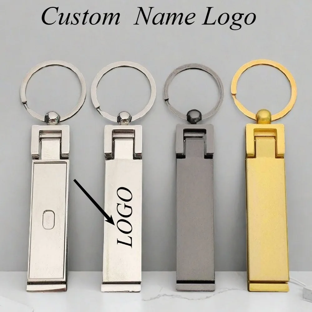 

Customized LOGO Name Thickening Stainless Steel Keychain Mobile Phone Rack Car Keyring for Men and Women Key Ring Chain Gift