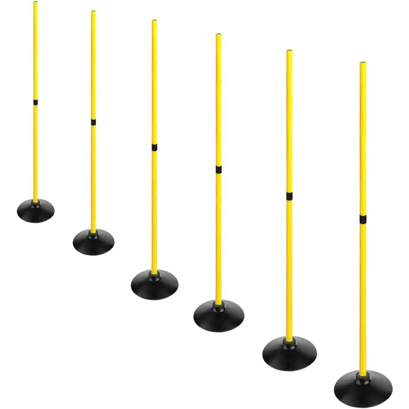 Soccer Agility Poles Set Detachable Sports Trainning Speed Pole Slalom Poles with Rubber Base Sport Traning Equipment