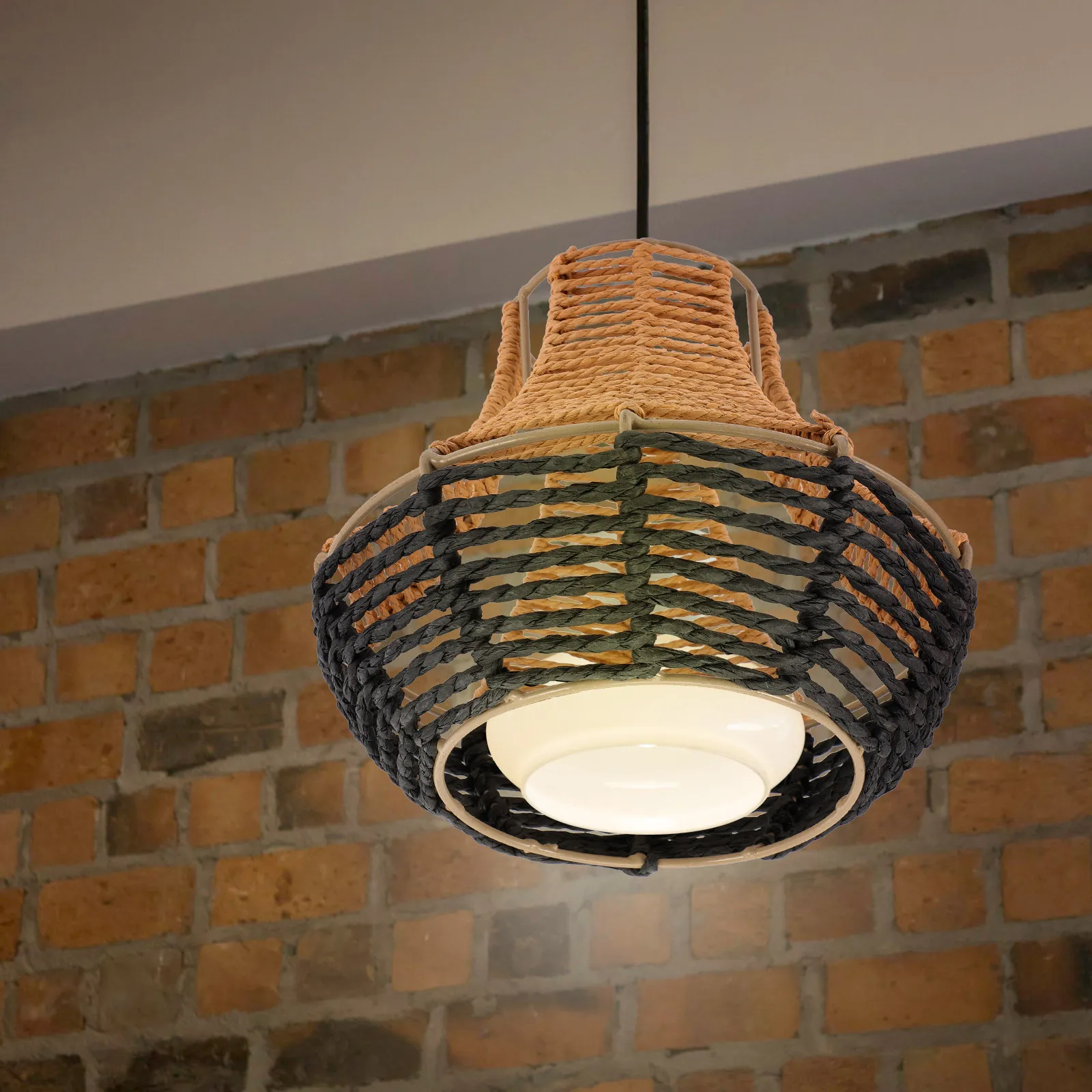 

Плетеный абажур из искусственного ротанга, прочный, для подвесных светильников, быстрая установка, декоративный, для спальни и гостиной