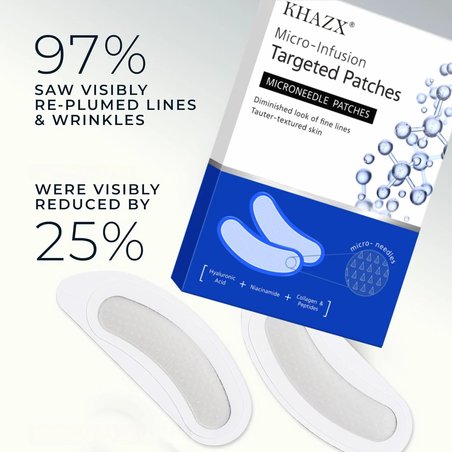 Bende per occhi al retinoloMicroneedle (1 paio) | Con acido ialuronico e peptidi rassodanti adatti per fronte, zona occhi, piedi di gallina e ridere