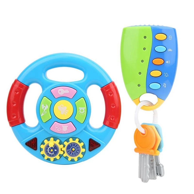 Electronic Steering Wheel Toy with Light Simulation Car Driving Sound Steering Wheel Kids Children Music Educational Toy