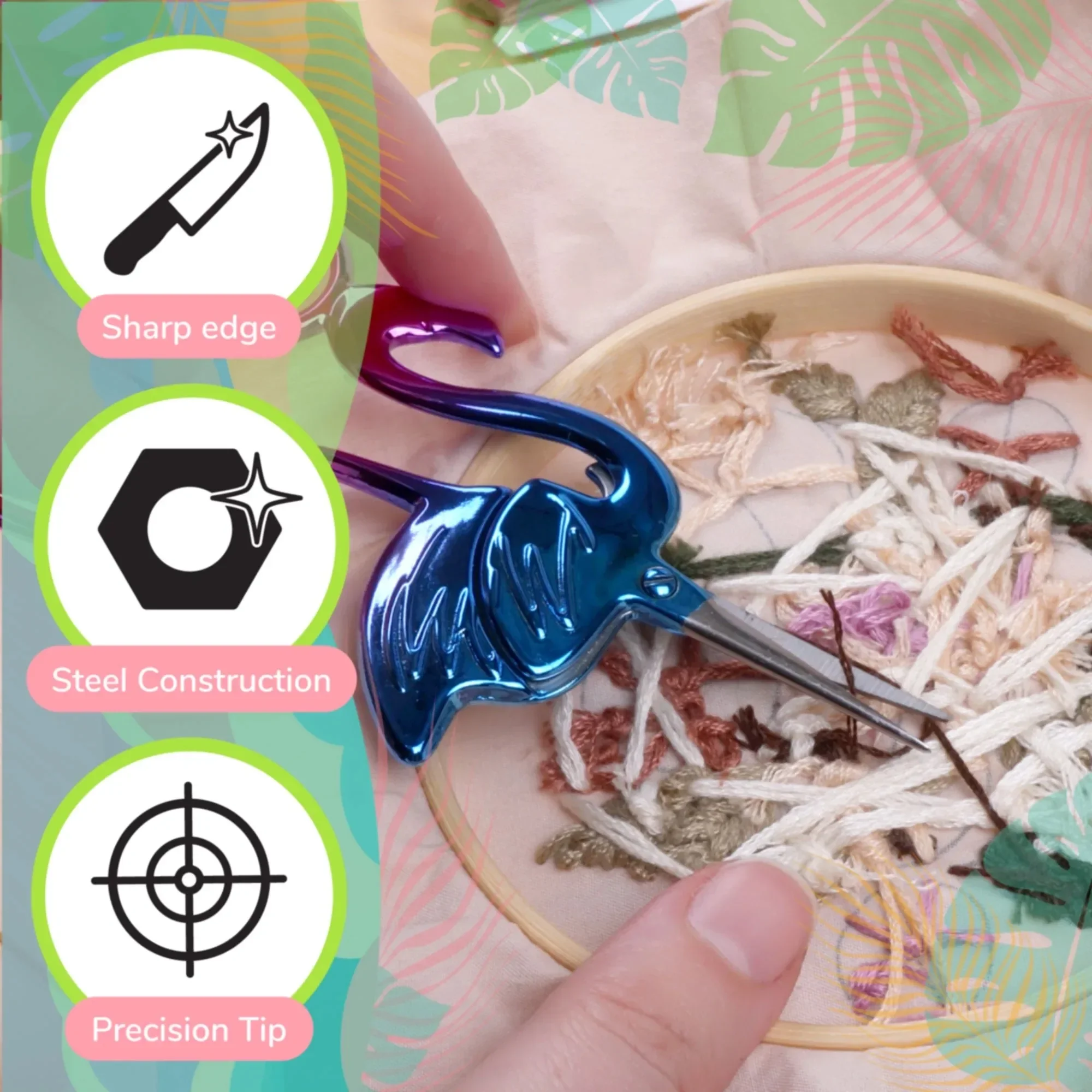 JubileeYarn フラミンゴ クラフト刺繍はさみ - ピンク - 1 ペア