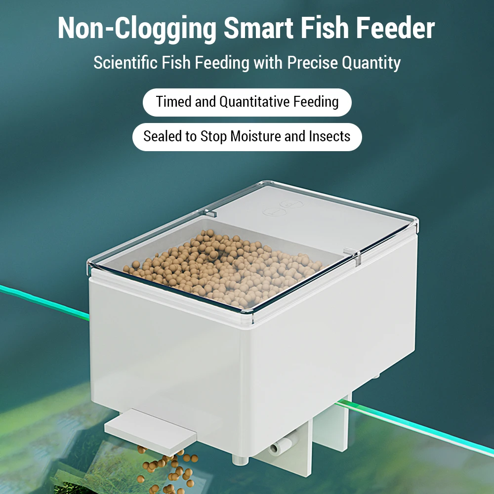 150mL/500mL Portable Food Dispenser  Aquarium Fish Tanks Fish Feeder Automatic Fish Feeder with Timing and Digital Display