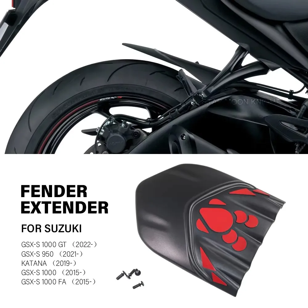 For Suzuki GSXS 1000 GSX-S 1000 GT (2022-) GSXS 950 2021 Katana 2019- Motorcycle Rear Fender Extension Mudguard Hugger Extender