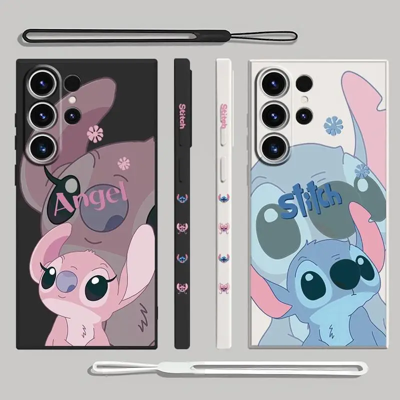 Disney Kawaii Lilo Stitch Case for Samsung Galaxy S22 S24 Ultra S21 Plus S23 Ultra 5G S20 FE S23 Plus Matte Silicone Soft Cover