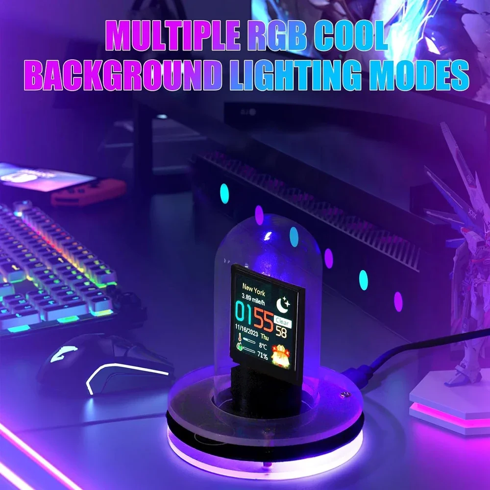 Nixie Tube Clock Smart Wifi Glow Diy Tube Clocks Cyberpunk Style Digital Table Clock Visual Display Changeable Automatic Update